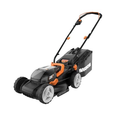 Worx WG779 40V Powershare 14in. Cordless Lawn Mower, Compatible, Bag and Mulch, Intellicut, Compact Storage Batteries and Charger Included, image 1 of 10 slides