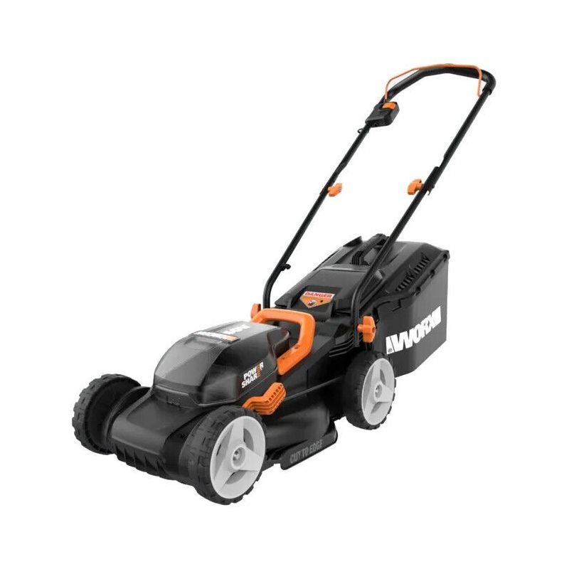 Worx WG779 40V Powershare 14in. Cordless Lawn Mower, Compatible, Bag and Mulch, Intellicut, Compact Storage Batteries and Charger Included, 1 of 11