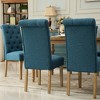 Lyngins Solid Wood Tufted Dining Chair Set of 2, Elegant Armless Chair, Upholstered Kitchen Chair, Living Room Chair - 4 of 4