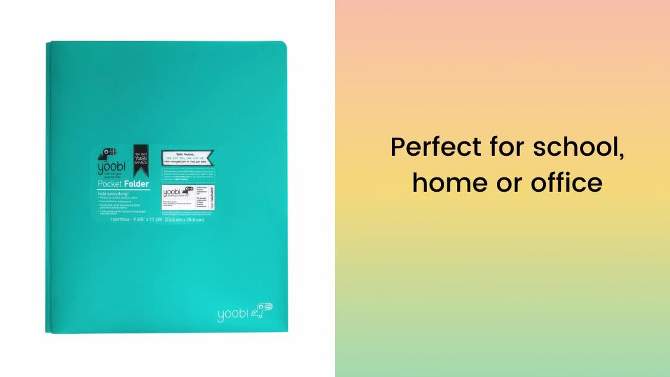 2 Pocket Plastic Folder with Prong Fasteners - Yoobi™, 2 of 7, play video