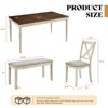 AMERLIFE Farmhouse 6-Piece Dining Table Set, Solid Wood Table, 4 Upholstered Chairs and Bench - 2 of 4