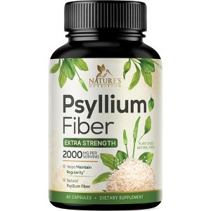 Psyllium Husk Capsules, Max Potency Dietary Fiber 1500mg, 100% Soluble Pills - 60 Capsules;120 Capsules;180 Capsules - 1 of 4