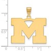 Black Bow Jewelry 10k Yellow Gold Michigan Wolverines NCAA Large Pendant - 2 of 3