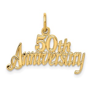 Black Bow Jewelry 14k Yellow Gold 50th Anniversary Charm or Pendant, 24mm - 1 of 4