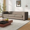 Modern 3 Seater Sofa for Living Room, Multi-Use Couch with Cup Holders and USB Ports, Solid Wood Frame Sofa with Plush Cushions-Baofuwish - 3 of 4