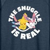 Women's - Pokémon - The Snuggle Is Real Pikachu And Sylveon Lightweight French Terry Wide Neck Long Sleeve Shirt - 2 of 4