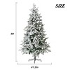 SEVOBAL 6.5FT Artificial Christmas Tree Unlit Snow Flocked Design Xmas Tree Full Appearance Snowy Easy Assembly Metal Stand, White, 47.2"*47.2"*94.4" - 3 of 4