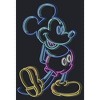 Juniors Womens Mickey & Friends Bright Neon Mickey Mouse Outline Mineral Wash Crop T-Shirt - 2 of 4
