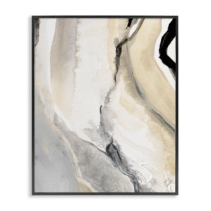 Stupell Industries Abstract Paint Strokes Fluid Beige Movement Framed Giclee Art - 1 of 4