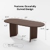 Wooakway 30"H Oval Wood Dining Table Kitchen Table Conference Table with Double Pedestal - 3 of 4