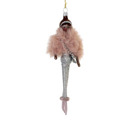 Italian Ornaments 7.0 Inch Starla In Pink Faux Fur Shrug Diva Shopper Style 5Th Avenue Dark Skin Tree Ornaments