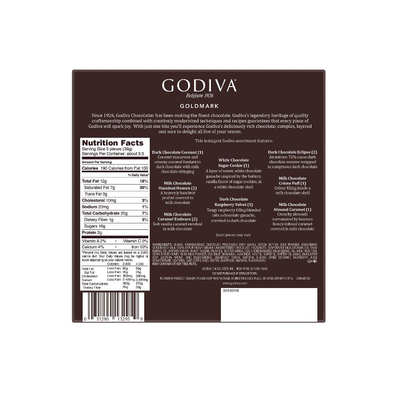 Godiva Assorted Goldmark Chocolate Giftbox - 11pc, 2 of 5