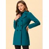 Allegra K Women's Notched Lapel Double Breasted Long Trench Coat - 2 of 4