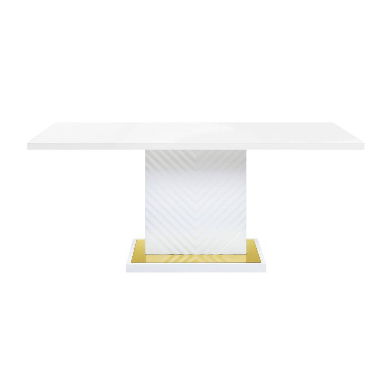 71&#34; Gaines Dining Table White High Gloss Finish - Acme Furniture, 5 of 6