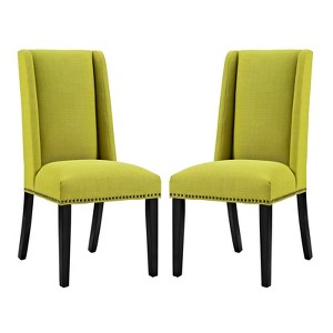 Modway Baron Dining Chair Fabric Set of 2 Wheatgrass - 1 of 4