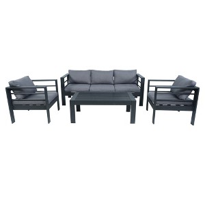 Decksplore 4-Piece All-Weather Galvanized Steel Frame Couch for Patio Garden Outdoor Metal Sectional Sofa - 1 of 4