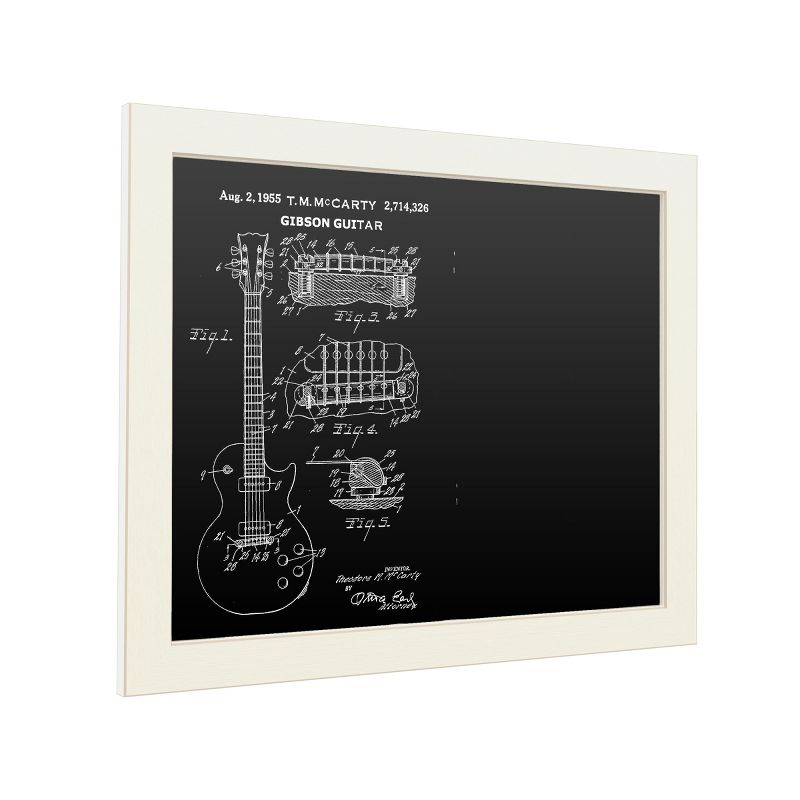 Trademark Fine Art Functional Chalkboard with Printed Artwork - Claire Doherty '1955 Mccarty Gibson Guitar Patent Black' Chalk Board Wall Sign, 2 of 6