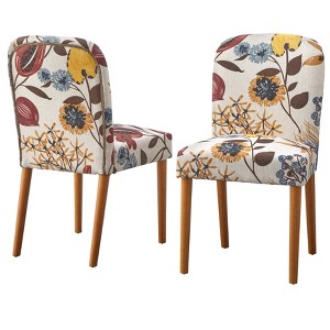angelo:HOME Set of 2 Annabelle Modern Upholstered Dining Chair Autumn Floral - 1 of 4