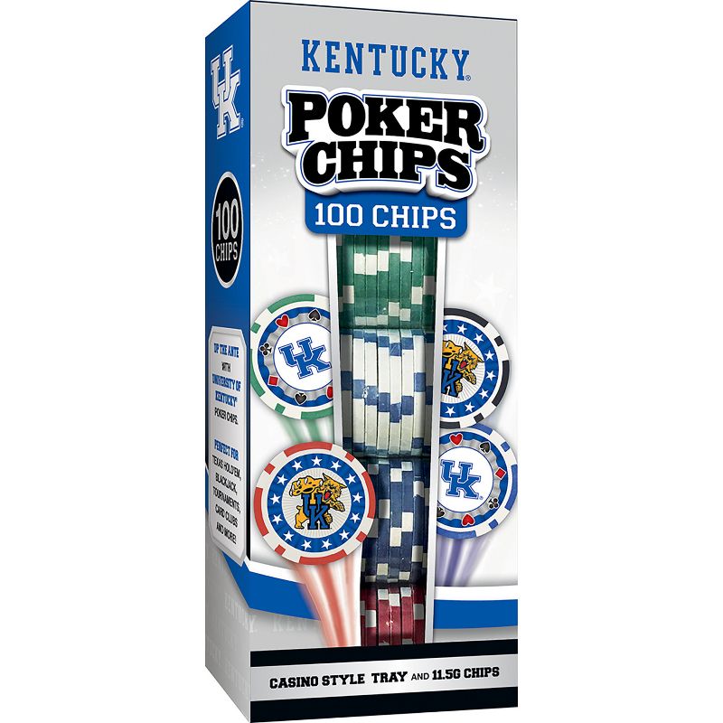 MasterPieces Casino Style 100 Piece Poker Chip Set - NCAA Kentucky Wildcats, 2 of 8