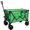 VYNXARIA Heavy-Duty 480lbs Folding Wagon Cart with Bonus Picnic Mat£¬green line - 3 of 4