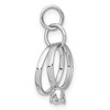 Black Bow Jewelry 14k White Gold & CZ Wedding Rings Charm or Pendant, 11mm - 2 of 4