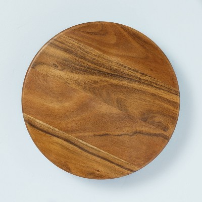 11.8 Rustic Round Wood Tray Brown - Stonebriar Collection : Target