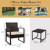 3-Piece Outdoor PE Wicker Patio Chair and Table Set with Washable Cushions for Balcony or Poolside-The Pop Home - 4 of 4