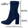 Perphy Women's Rounded Toe Block Heeled Foldable Non-Zip Sock Ankle Boots - 2 of 4