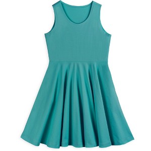 Mightly Toddler Fair Trade Organic Cotton Solid Sleeveless Twirl Dress - 1 of 3