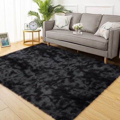 Acekool Ultra Soft Shaggy Rug, Non-Slip Plush Indoor Carpet, Tie-Dye & Solid Colors for Living Room, Bedroom – Multiple Sizes