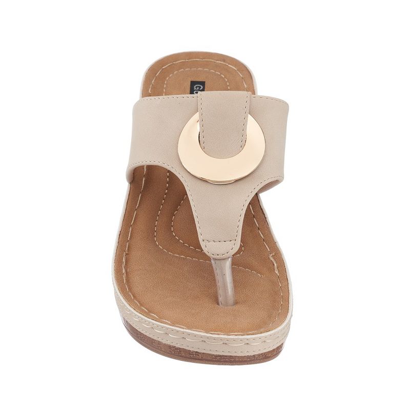 GC Shoes Genelle Hardware Comfort Slide Wedge Sandals, 4 of 6