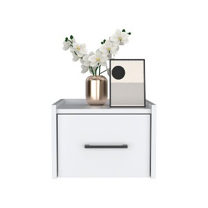 NicBex 13.8 inch Wide Floating Nightstand with 1 Drawer,Wall-Mounted Side Table with Sleek Handle,Bedside Table for Bedroom,Living Room - 1 of 4