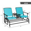 Costway 2 Person Outdoor Patio Double Glider Chair Loveseat Rocking Turquoise/Gray/Brown/Black/Navy/Wine - 4 of 4