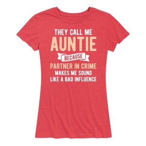 Women's - Instant Message - They Call Me Auntie Short Sleeve Graphic T-Shirt - 1 of 4