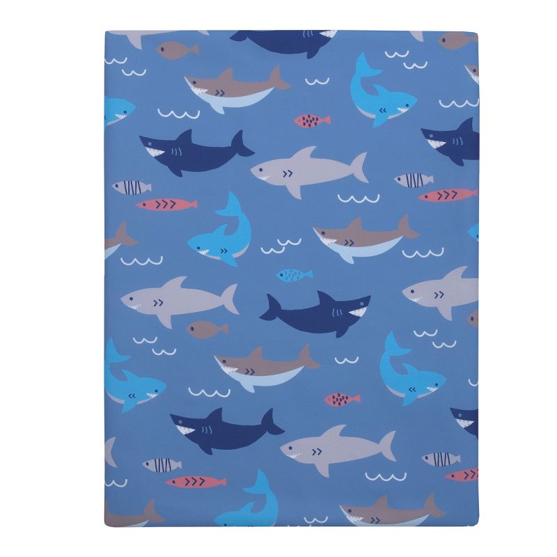 Everything Kids Shark, Fish, Ocean Blue and Grey Preschool Nap Pad Sheet, 5 of 6
