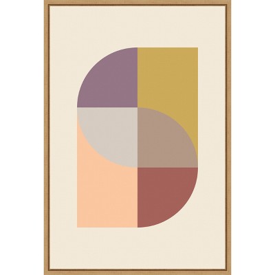 Framed Abstract Geometric Canvas Art Print in Pastel Colors, 23 x 33 inches