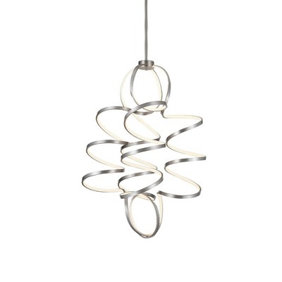 Synergy Antique Silver 41'' LED Helical Statement Chandelier