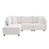 Striped 5-Seat Sectional Sofa: Convertible Ottoman, 2 Pillows - L-Shape for Living Room - 3 of 4
