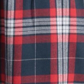 navy red plaid 100% cotton flannel