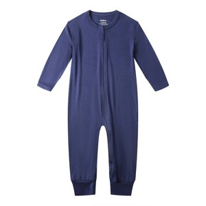 Owlivia Bamboo Footless Pajama, Baby Romper - Navy - 1 of 4
