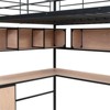 PAGED Twin Size Loft Bed with Desk Modern Simple Wooden Bed Frame with Storage Shelves, Wardrobe and Guardrail for Bedroom - 3 of 4