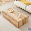 TiramisuBest 39.3" MDF Coffee Table, Modern Light Wood Finish with Stylish Design for Living Room,Wood - 3 of 4