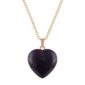 Natural Stone Heart Gemstone Healing Crystal Pendant Lucky Blessing Energy Necklace for Women Men - 1 of 4