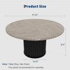 47" Round Dining Table for 4-6, Black Dining Table with Waveform Metal Base for Kitchen or Dining Room - 2 of 4
