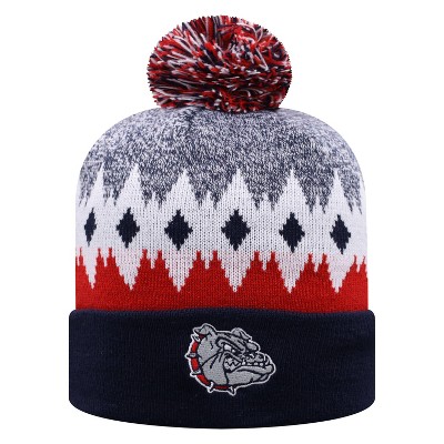 NCAA Gonzaga Bulldogs Men's Jagged Knit Cuffed Beanie with Pom