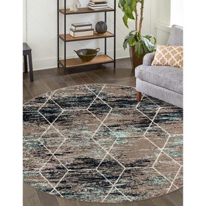 Unique Loom Trellis Frieze Geometric Trellis Indoor Woven Area Rug - 1 of 4