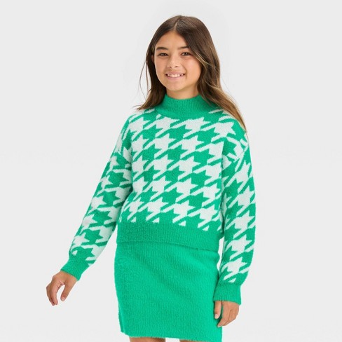 Girls' Mock Neck Pullover Sweater - Art Class™ Green S : Target