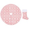 Aghana Digitals Pink 122cm Fabric Christmas Tree Skirt with Snowflake Pattern & Matching Stocking, - 2 of 4