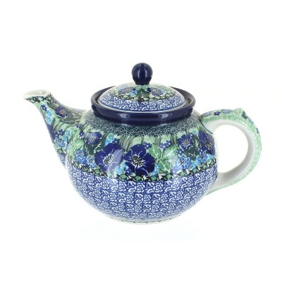 Blue Rose Polish Pottery Sapphire Fields Medium Teapot