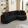 Modern Curved L-Shape Sectional Sofa, 4-Seater Oversized Sleeper Couch with Tufted Design, Sofa with Corduroy Cover-Cuddlewood - 2 of 4